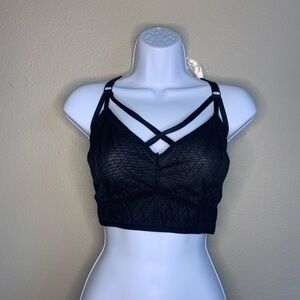 Black Mesh Strappy Bralette